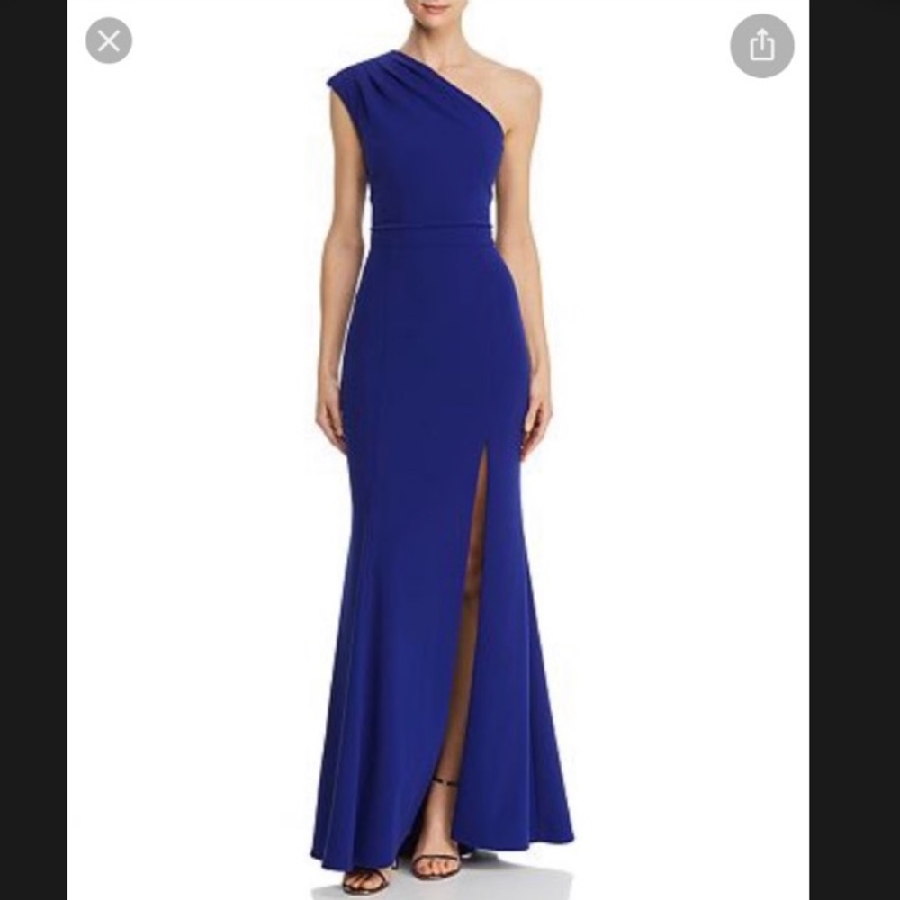 Aqua gown one shoulder